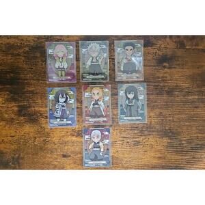 Demon Slayer Set Of 7 Bandai Chibi Clear Collectible Cards